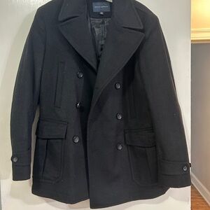 Banana Republic Men's Classic Black Peacoat